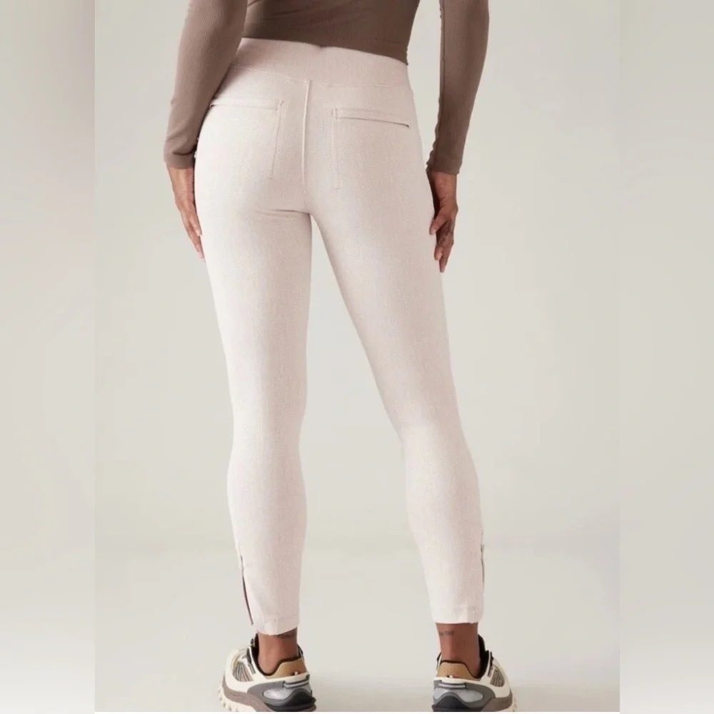Athleta Delancey Skyline Textured Pull On Tight Pant Neutral Print Zipper Pocket